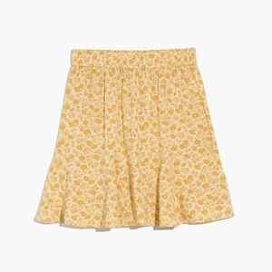 Madewell Pull-On Swing Mini Skirt Yellow Piccola Floral Size L NWT